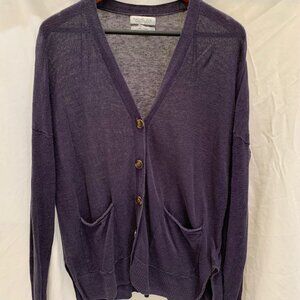 RACHEL ZOE *100% linen* blue cardigan (L/XL)